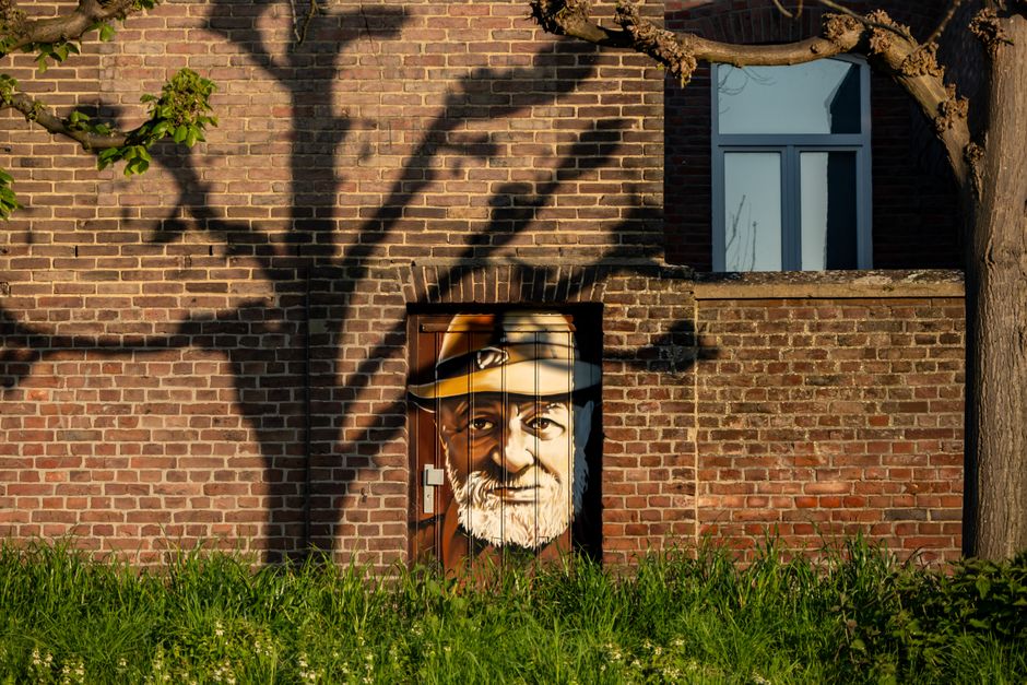 Kikker kunstwerk tegen een stormachtige herfstlucht. Kikker kunstwerk tegen een stormachtige herfstlucht.